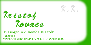 kristof kovacs business card