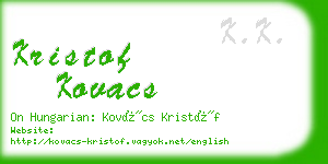 kristof kovacs business card